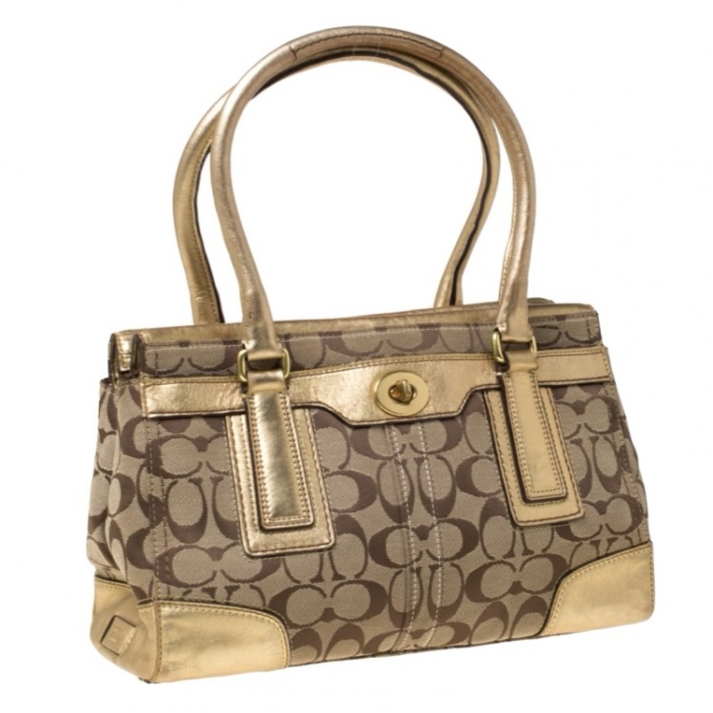 🌟 Gorgeous golden Coach Hampton tote / purse Y2K vibes!